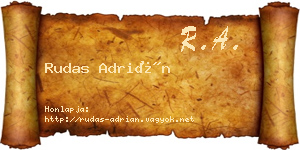 Rudas Adrián névjegykártya